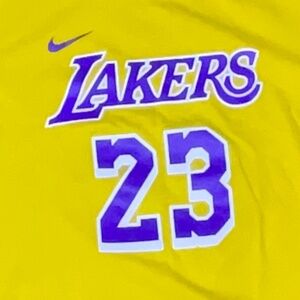 Official Nike Los Angeles Lakers LeBron James #23 Dri-Fit T-Shirt - Men's Large
